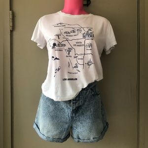Brandy Melville Los Ángeles Map Short Sleeve Tee